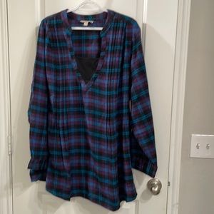 Woman Within flannel v-neck top